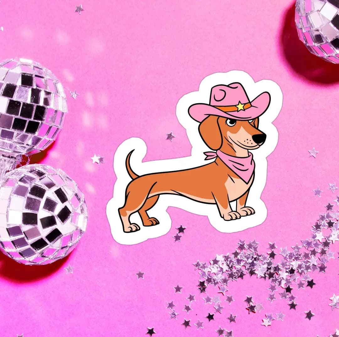 Dachshund Waterproof Vinyl Sticker book cover