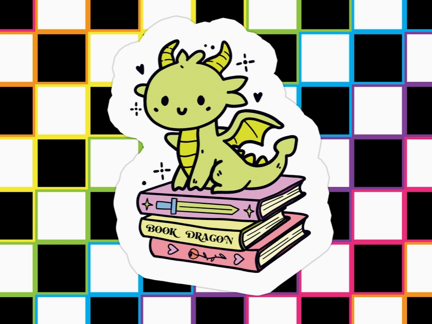 Book Dragon Sticker book cover